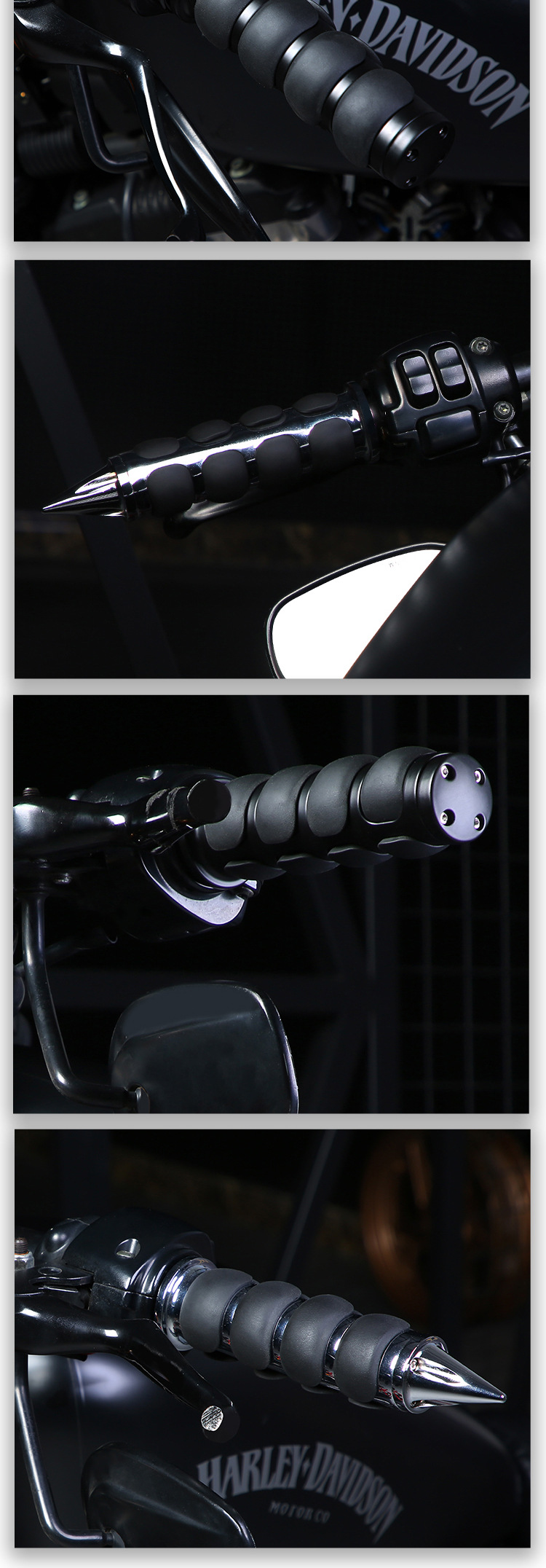 Motorcycle accessories retro Harley handlebar 25MM universal modified handlebar rubber handlebar cover pointed flat grip cover