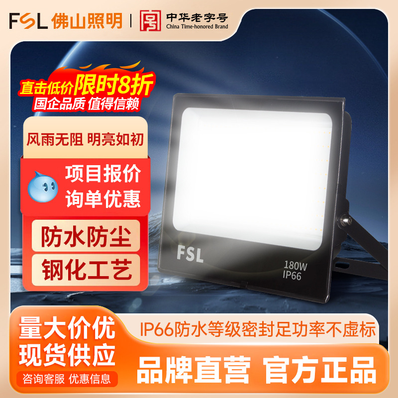 FSL Foshan Iluminación LED Luz de inundación alta potencia 100W200W patio Spotlight publicidad al aire libre del reflector