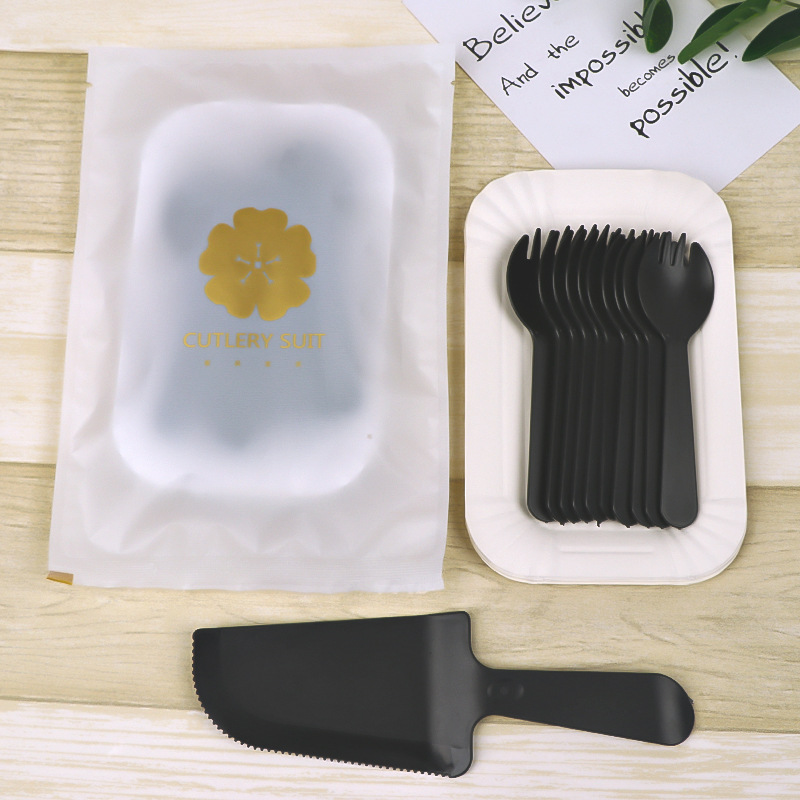 라이트 그레이 블랙 가방 10접시 포크와 나이프 33세트