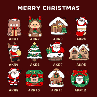 New Cute Merry Christmas Brooch Santa Claus Happy Red Pin Schoolbag Pencil Bag Holiday Decoration Badge