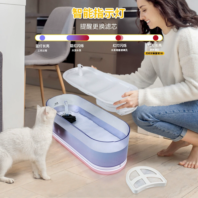 Кошки и собаки Питьевая вода ночной свет автоматическая циркуляция воды водяной насос для кошек и собак бесшумный фильтр питьевого фильтра