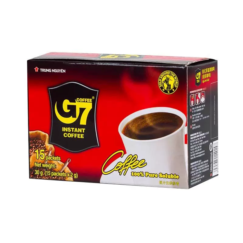 中原咖啡 G7 美式萃取速溶黑咖啡30g/盒独立袋装香浓拿铁冰美式