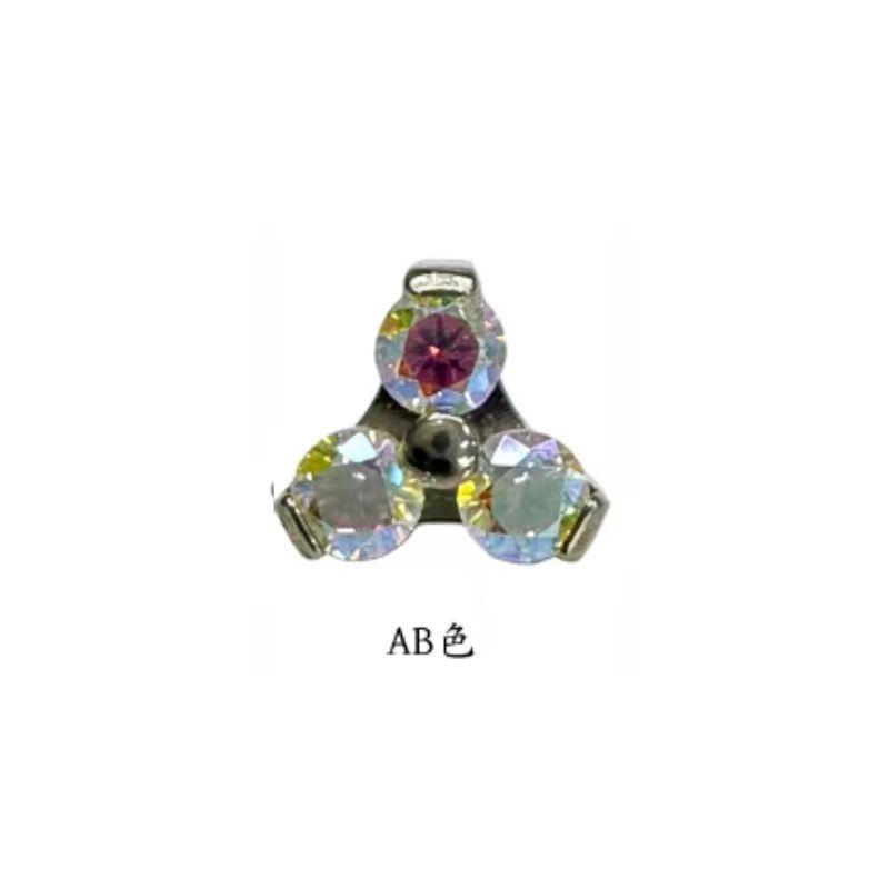 F136 Titanium Alloy Clover Zircon Earrings G23 Titanium New Multi-Color Ear Hole Maintenance Earrings Jewelry Head detail image 7