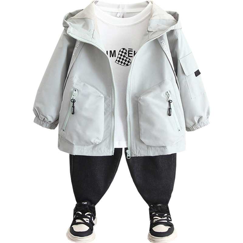 5902 Chaqueta de chaquetas para niños Primavera y otoño Top con capucha de estilo occidental para niños 2024 Nuevo estilo de moda de otoño para bebés