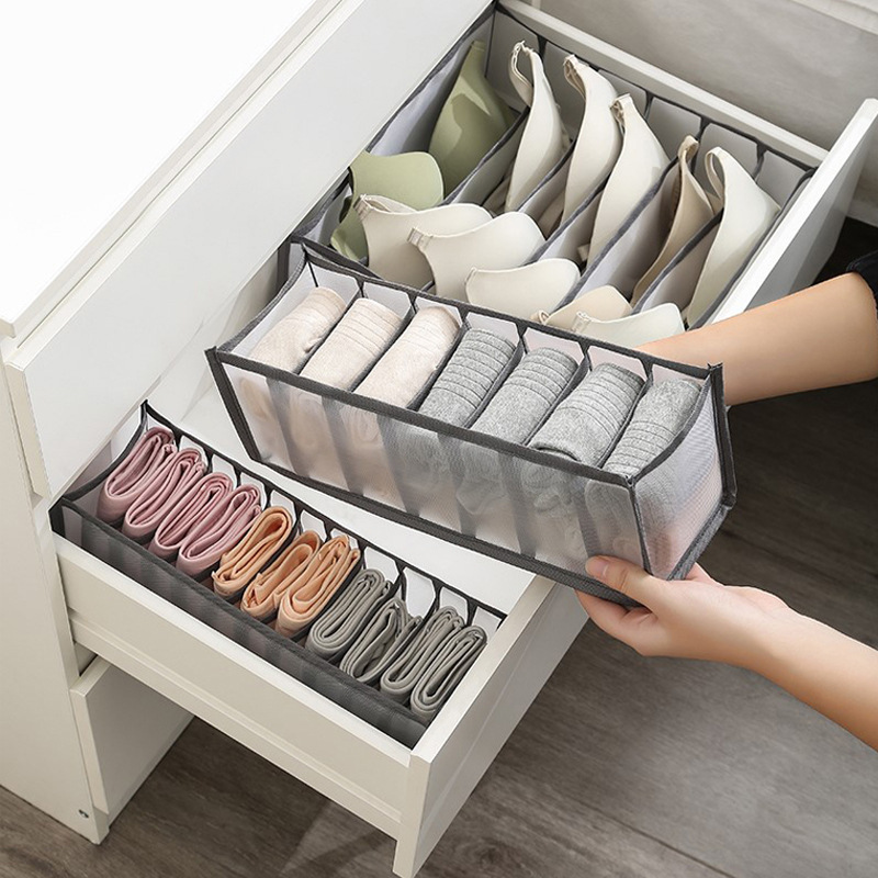 Underwear Storage Box, Socks Artifact, Drawer-Type Partition Grids for Bras and Intimates, Home Women's Wardrobe Organizer