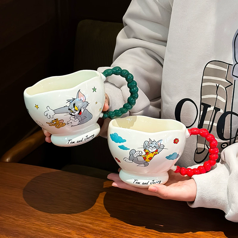Кружка кота и мыши керамическая, новый стиль, женская красивая офисная чашка для молока и кофе, пара, подарок на день рождения