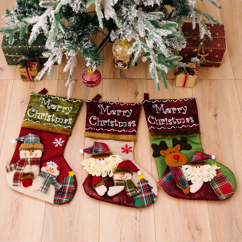 Haobei クリスマス装飾用品立体クリスマスソックス漫画サンタクロースソックス子供のギフトバッグ大型クリスマスソックス|undefined