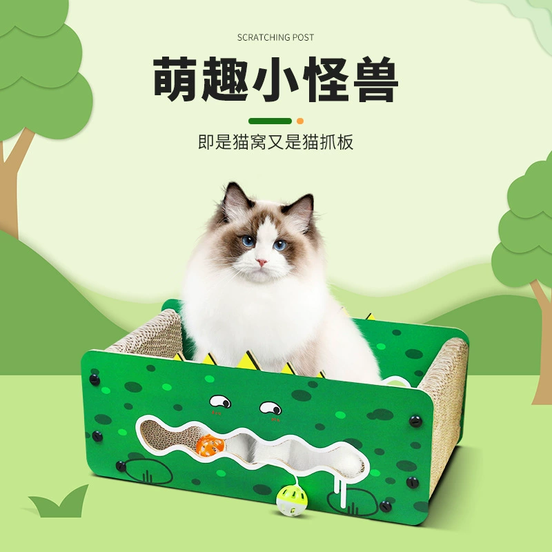 Оптовая Продажа с фабрики Новый мультфильм кошачьих царапин доска кошачье гнездо гофрированный картон двойного назначения кошачьих царапин доска устойчивые к царапинам крошки зоотовары