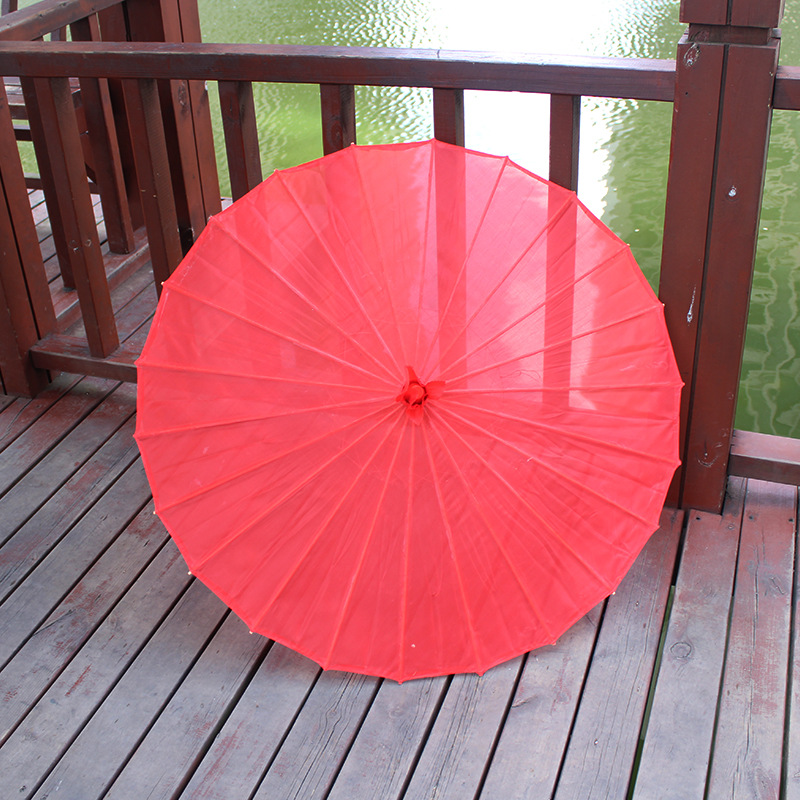 廠家無花純色綢布傘 古風道具漢服舞蹈演出傘 古典裝飾工藝傘
