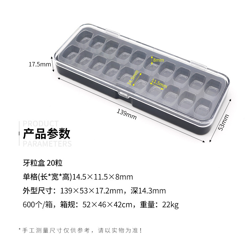 Caja para Carillas Dentales 20 Orificios de Plástico Transparente Portátil image 2