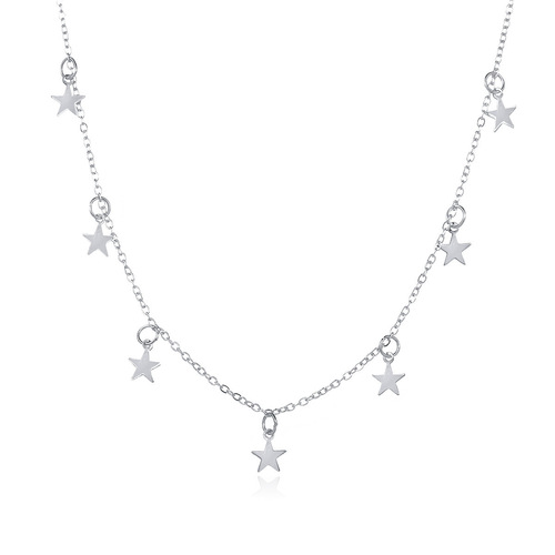Fashionable thickened five-pointed star pendant necklace, simple temperament, light luxury, geometric clavicle chain for women