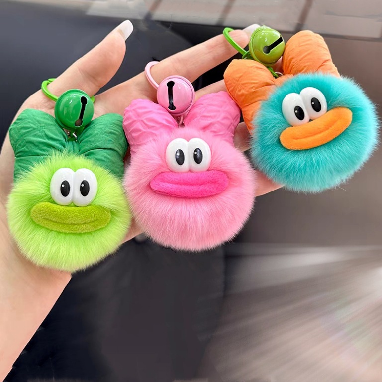 Peltas de pato verdaderas bolsas de carbón bolsas de llaves de automóviles bolsas de peluche muñecas colgantes colgantes de bolsas de pato