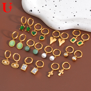 Cross-border new hoop earrings, multi-style earrings, titanium steel earrings, light luxury summer high-end European and American jewelry wholesale
