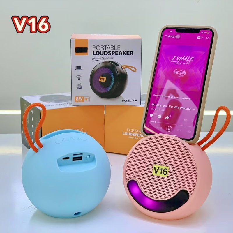 V16蓝牙音箱氛围灯户外便携小型迷你低音炮家用高音质小钢炮音响|undefined