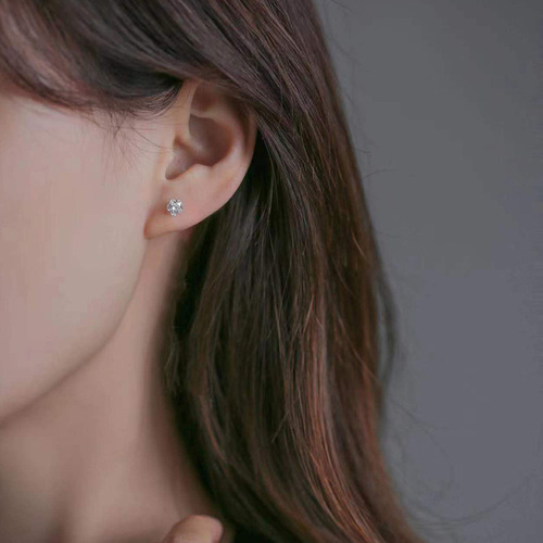 s999 sterling silver love earrings for women, light luxury niche star earrings, light luxury high-end earrings for women, Korean earrings