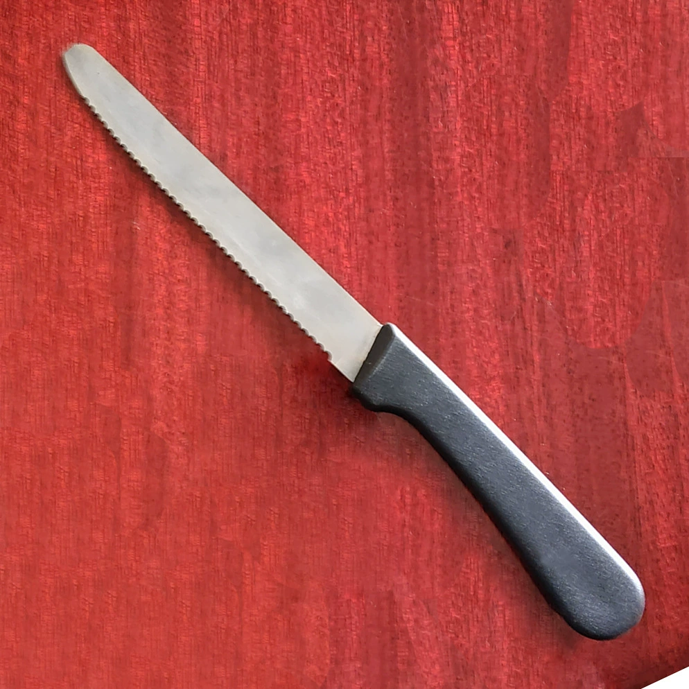 Пластиковый круглый стейк нож из нержавеющей стали кухонный стейк стейк нож из свинины фруктовый нож из нержавеющей стали деревянная ручка стейк зубчатый нож