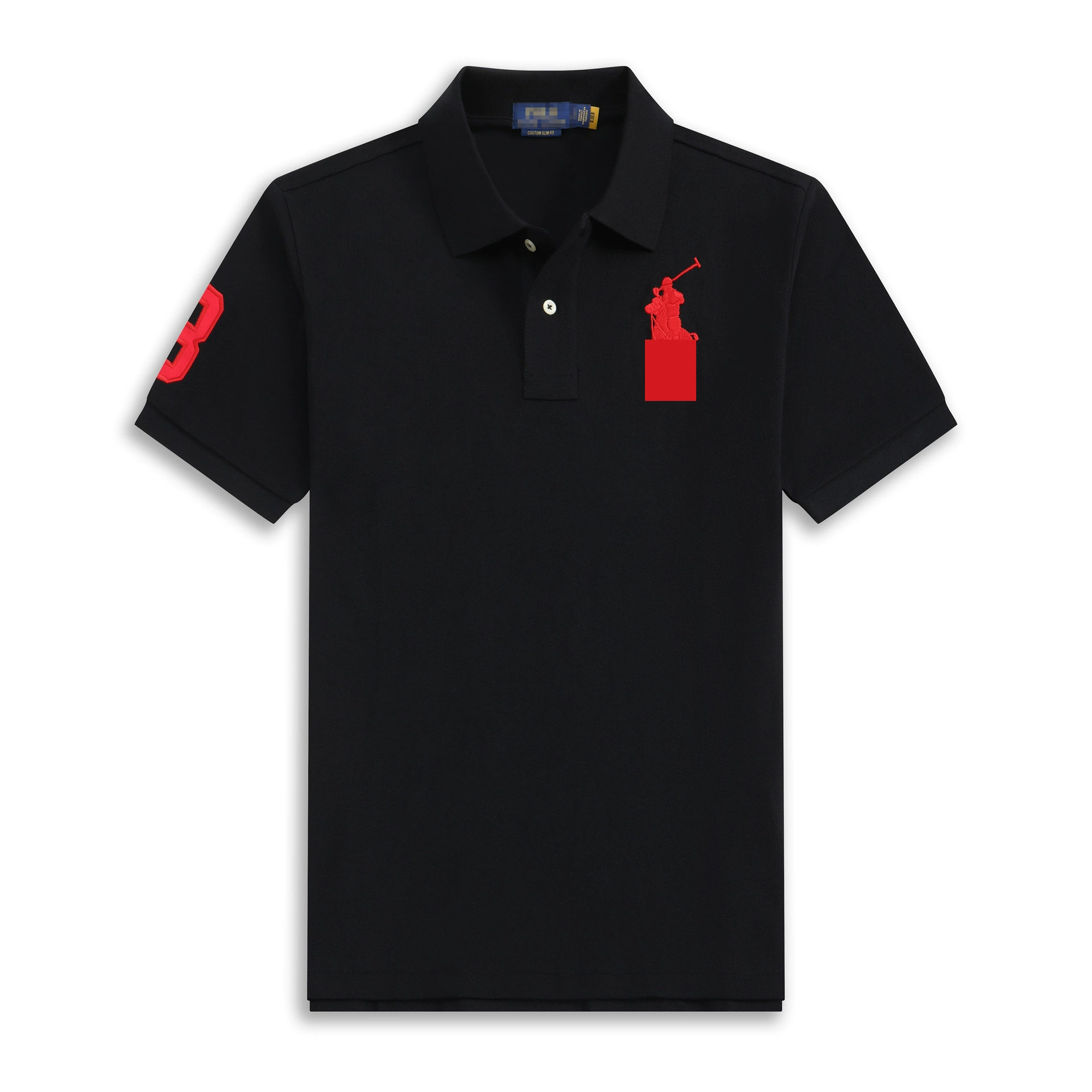 Поло футболка с коротким рукавом (POLO), вышивка, летний трикотаж, размеры XS–3XL