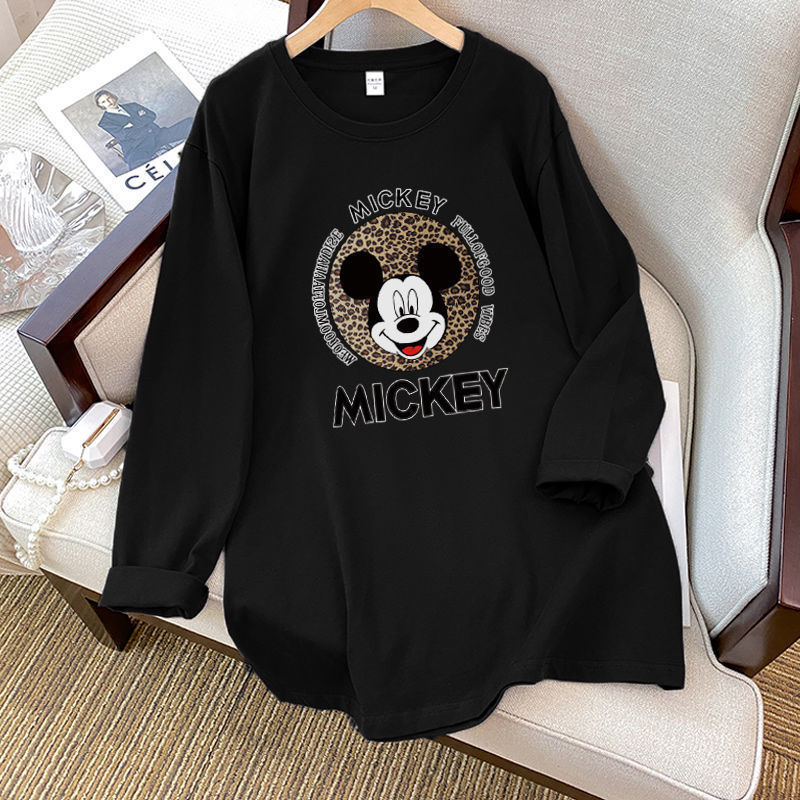 純綿長袖tシャツ女性秋新作韓国版ins潮オリジナルデザイン感プリント超美しいシャツ上着|undefined