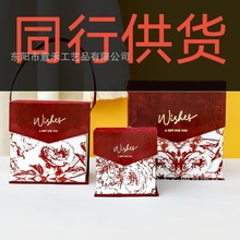 手提正方形欧式喜糖盒子 高档 回礼创意结婚婚礼绒布伴手礼包装盒