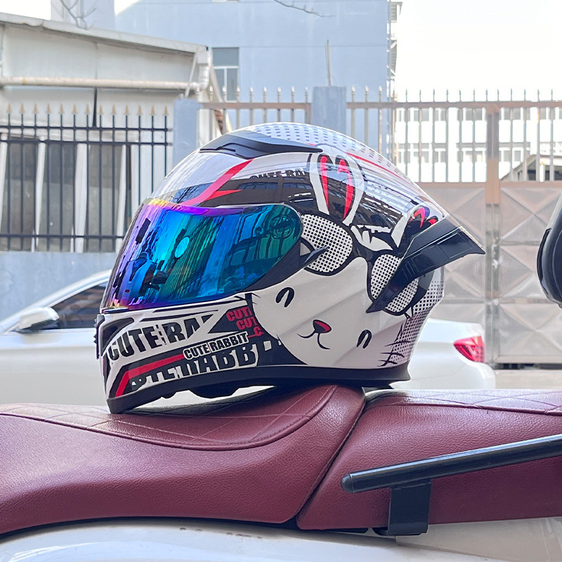 El casco completo del casco de la cola grande de la motocicleta Jiekai se puede instalar con auriculares Bluetooth
