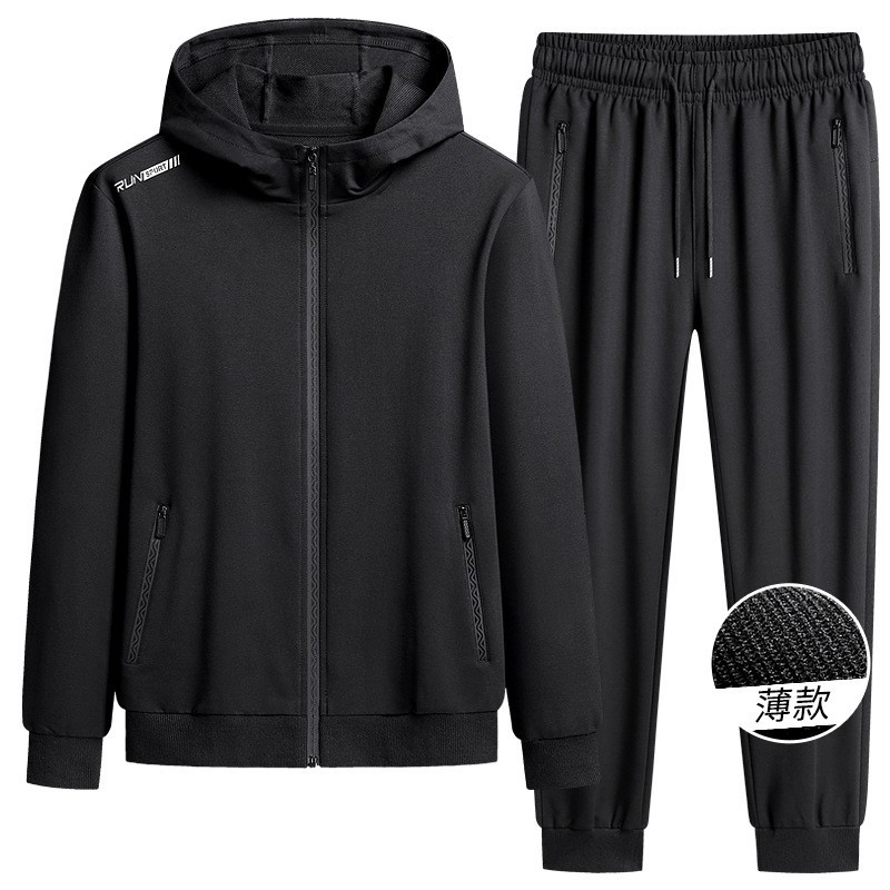L - 8XL primavera y otoño trajes deportivos de tamaño grande hombres con capuz cardigan camiseta calzado pantalones casuales para hombres running fitness