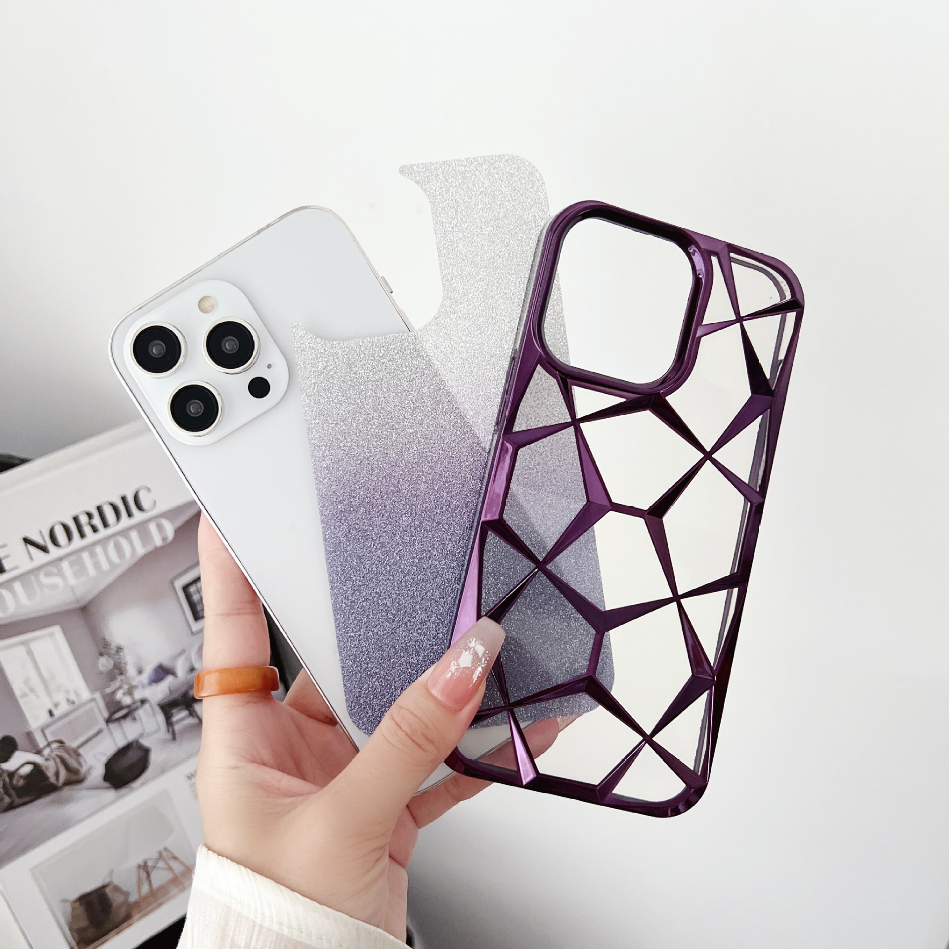 Handyhülle Mit Farbverlauf Und Glitzer Für Iphone 15 Pro Max_voghion.com