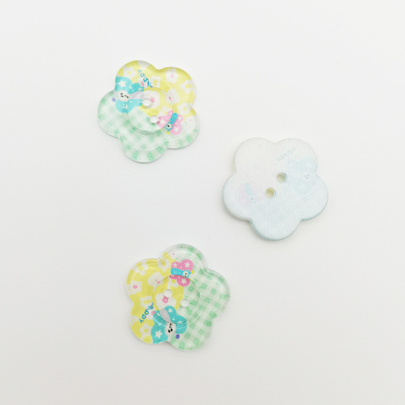 新しい透明なプリント花びらボタンジュエリーアクセサリー diy 携帯電話ケースパッチ下駄靴と靴下アクセサリー|undefined
