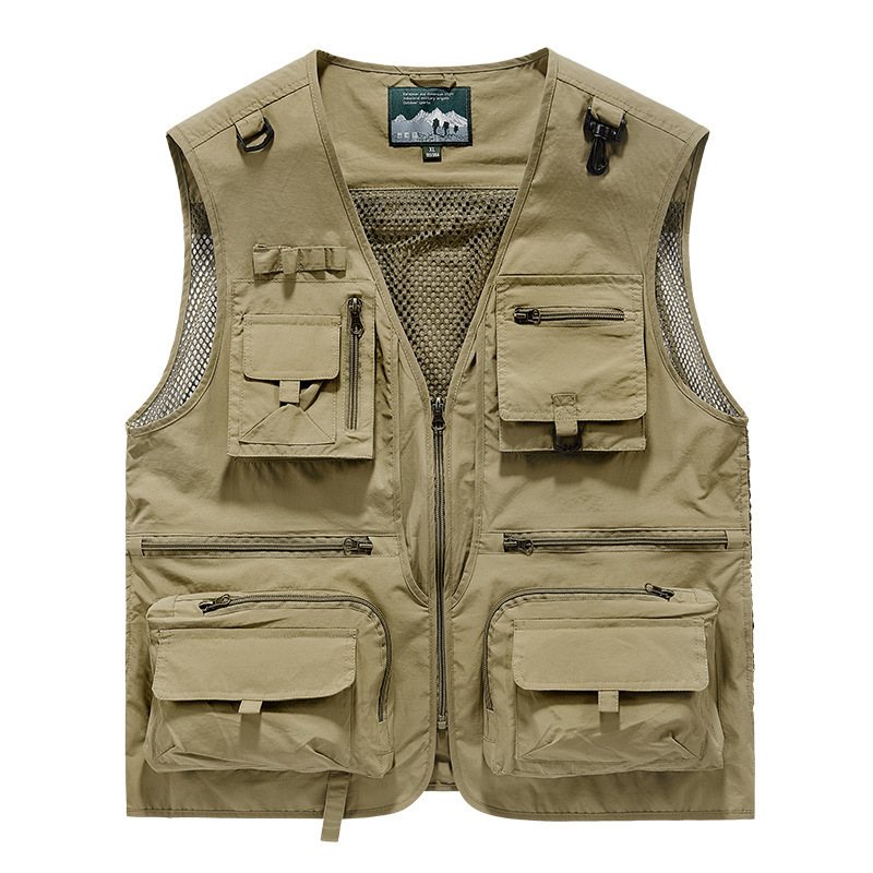Spring and Autumn New Mesh Quick-drying Vest Men's Casual Outdoor Multi-bag Fishing Photography Vest 8512