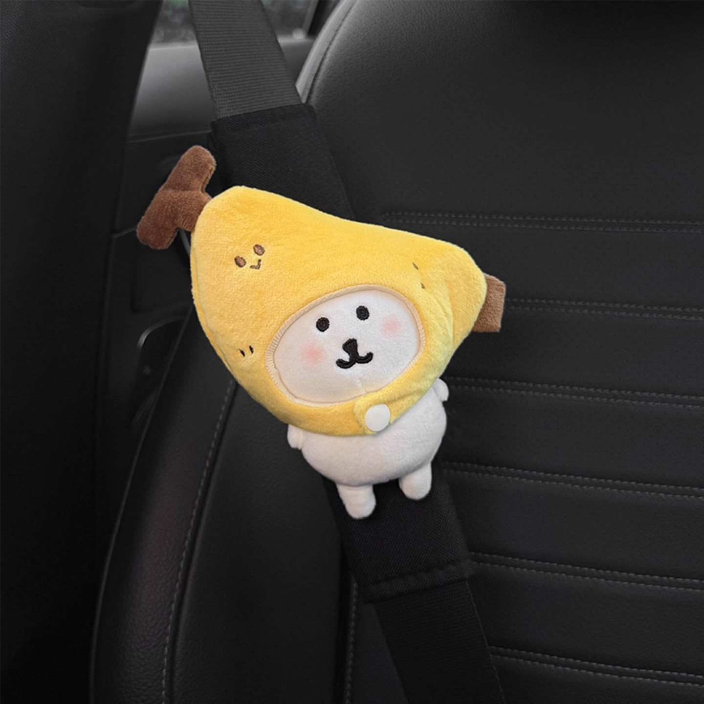 Self-deprecating Bear Car Seatbelt Shoulder Pad Cartoon Cute Car Anti-Strangling Protective Cover Car Accessories Decoration