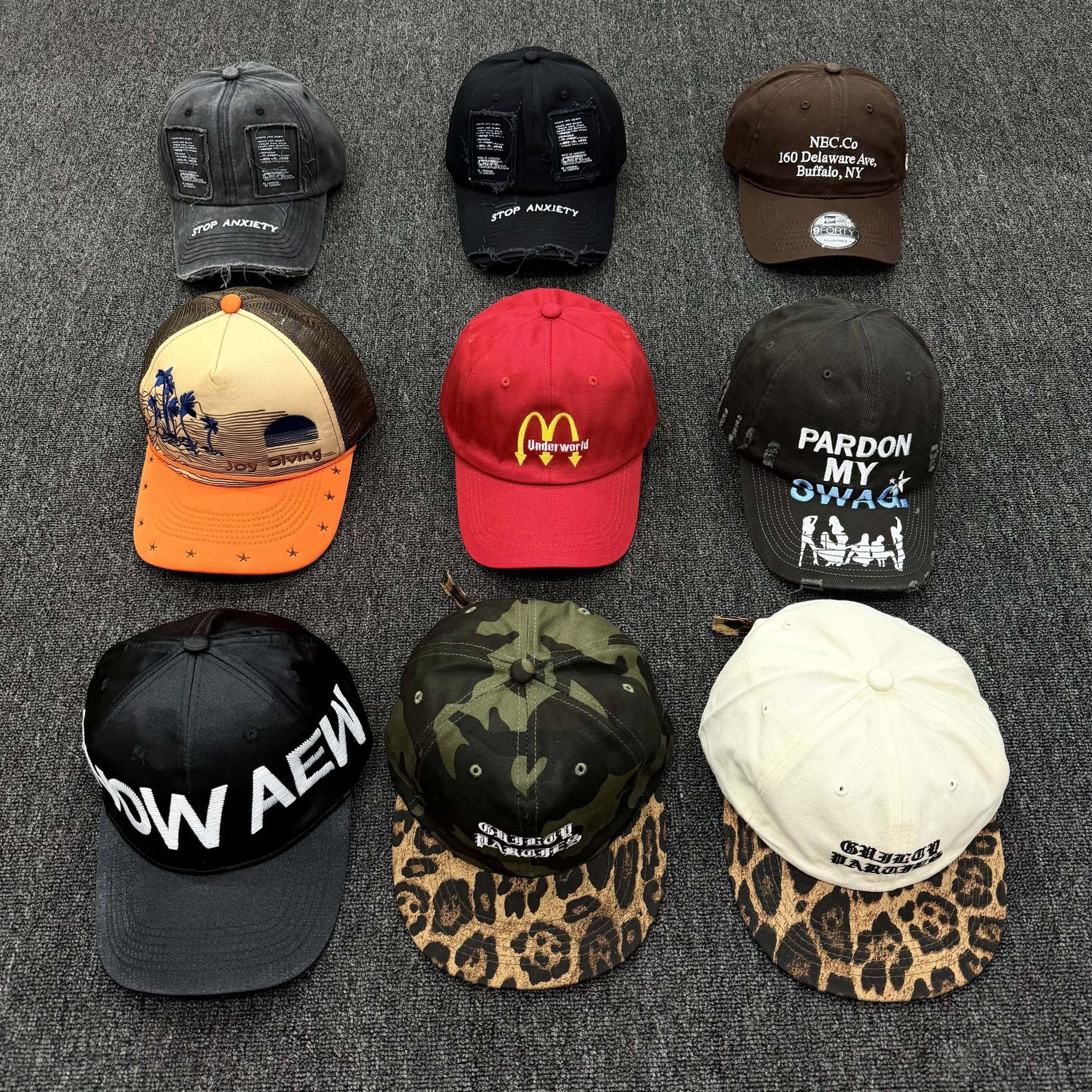Fashionable Trendy Embroidered Distressed Baseball Cap, Personalized Accessory, Hip-Hop Style, Unisex Washed Cap
