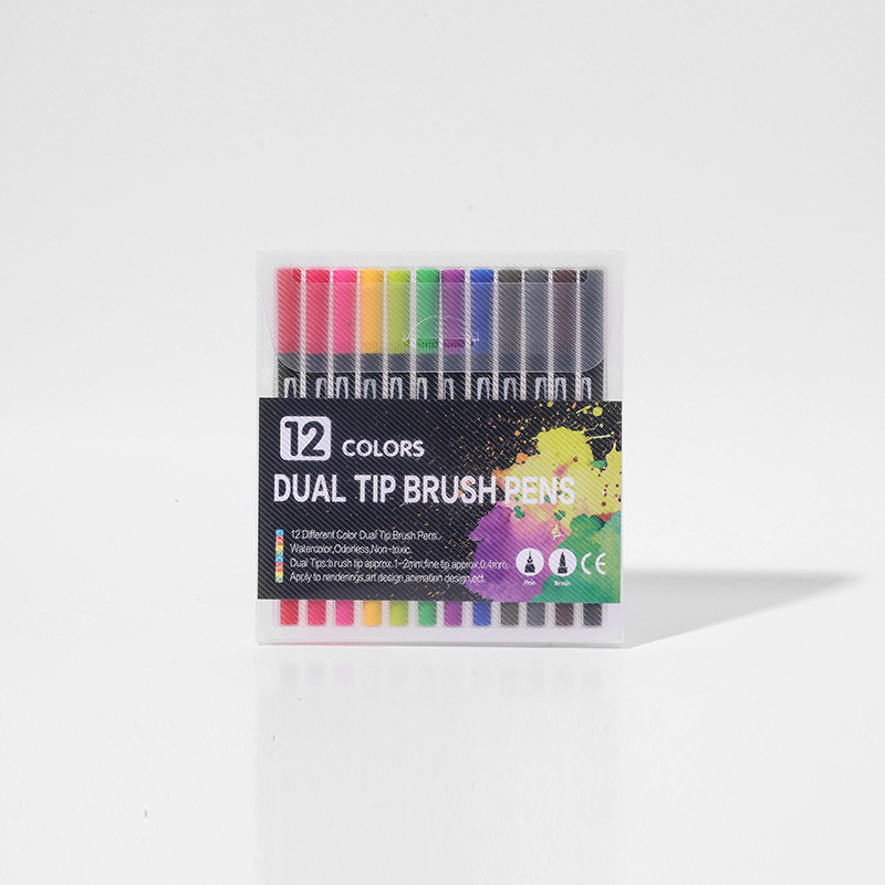 Amazon de doble cabeza suave acuarela pluma gancho línea de color Marcos suministros de arte regalo de los niños pintura traje transfronterizo