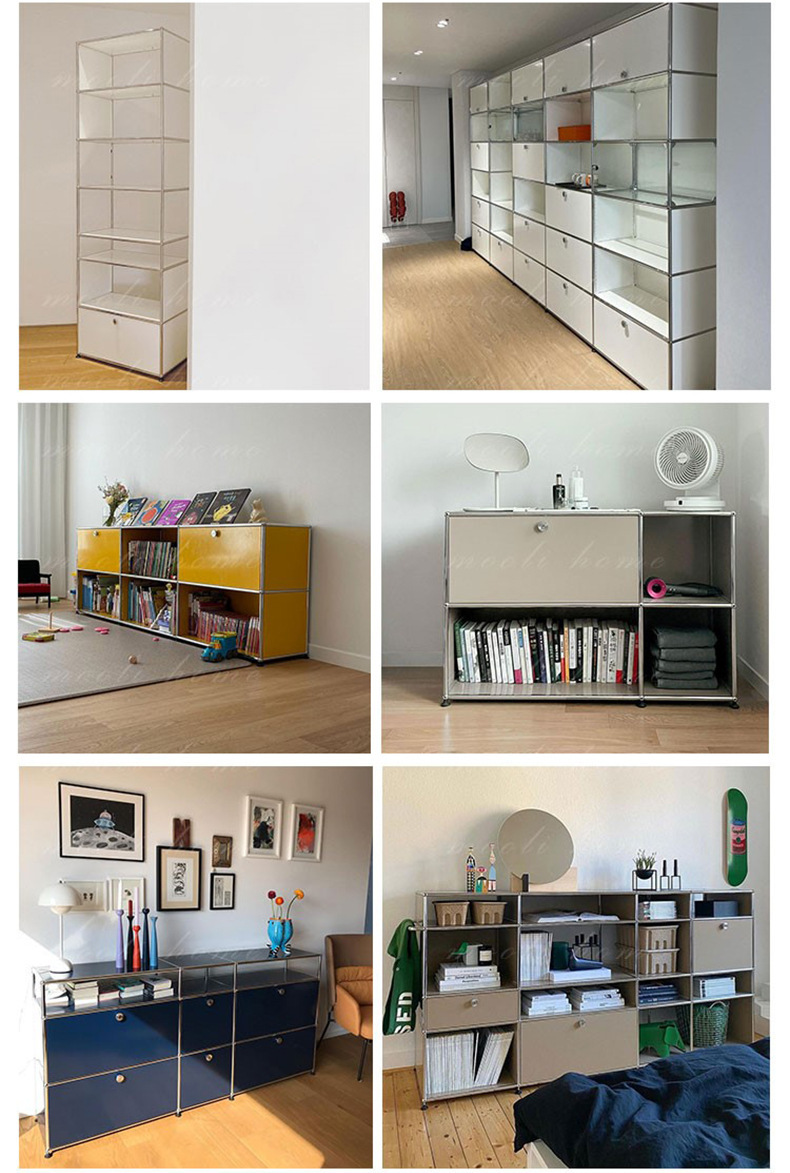 中古usm模块柜子组合不锈钢多功能简约ins风装饰餐边柜收纳柜斗柜-阿里巴巴