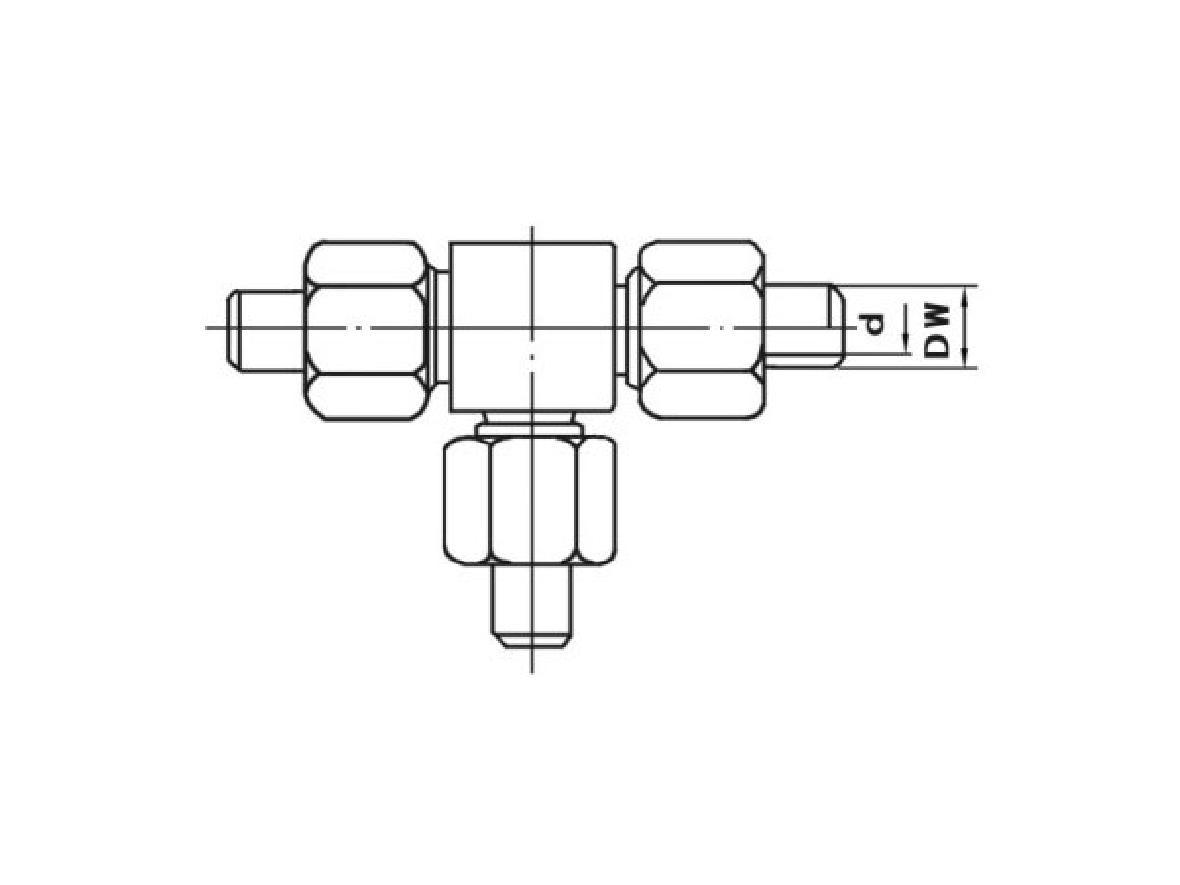 锥密封焊接式三通管接头 对焊接式三通管件中间接头Φ14