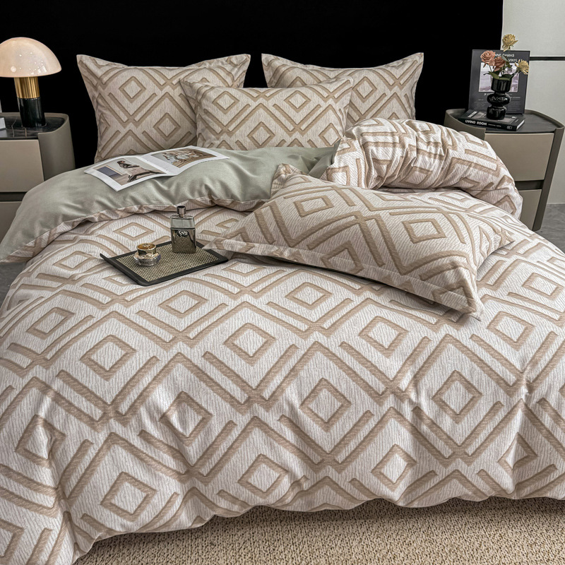 Cama de algodón de lujo ligero de cuatro piezas de cama de invierno de algodón caliente cubierta de sábanas de cama de clase Kasa A de tres piezas