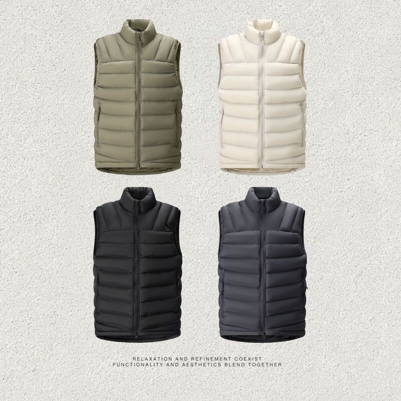 Winter cotton vest, stand-up collar, functional style, suitable for business, outdoor activities, and casual wear, warm and sleeveless outerwear. 13606