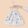 Summer skirt for early age, small princess costume, bra top, European style, flowered, with embroidery