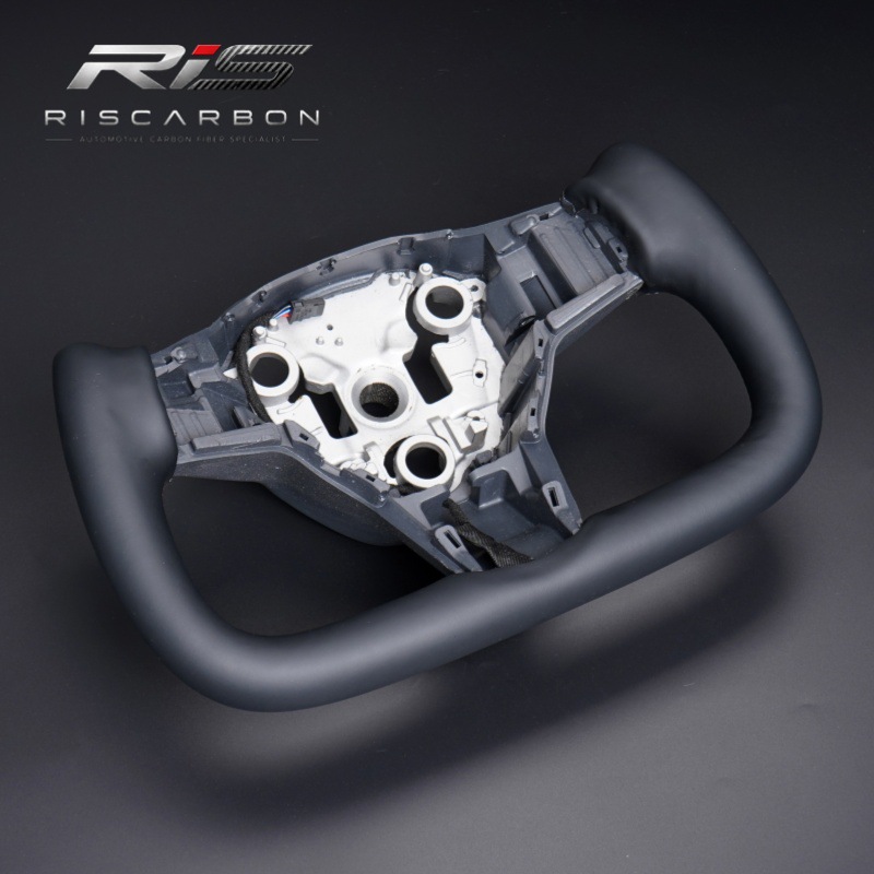 Suitable for Tesla Model 3 Model Y Black Tesla Half-Style Yoke Steering Wheel with Heating