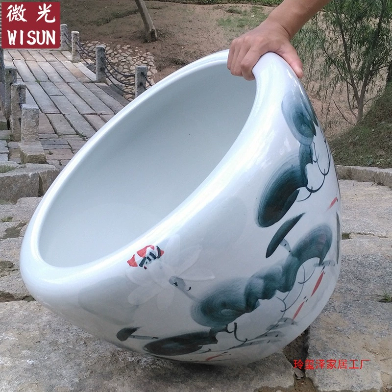 Керамический аквариум Цзиндэчжэнь, аквариум для золотых рыбок, аквариум для черепах, бассейн с водяной лилией, аквариум с чашей лотоса, аквариум с лотосом, очень большой аквариум для гостиной