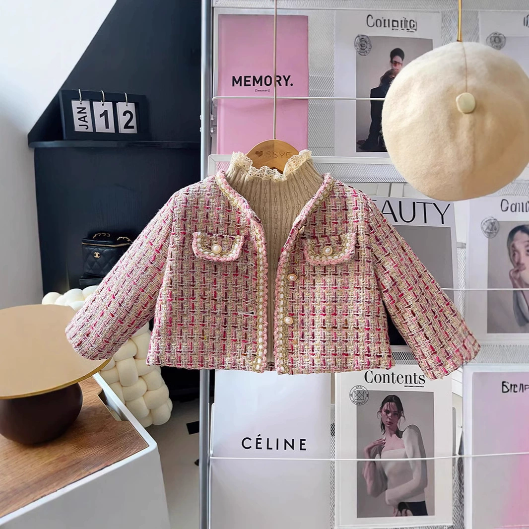Комплект, детская стёганая пуховая куртка для подростков, в стиле Chanel