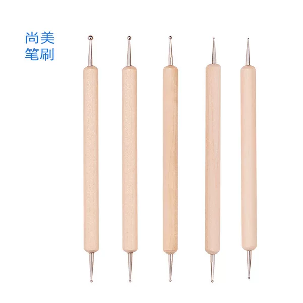 Log pole electric drill pen 5 PCs suit point flower needle indentation pen double-headed nail art pen manicure suit