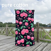 欧美沙滩巾全棉活性印花割绒田园风柔软吸水游泳成人大浴巾90*170