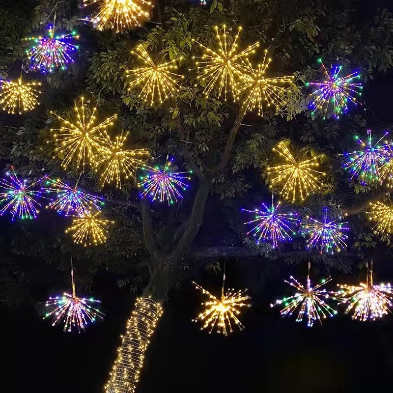 Lámparas LED Fuegos artificiales Explosiones de estrellas de árboles Lámparas colgantes Festival de Primavera Navidad Centro comercial Parque Festival de luces Decoración de luces