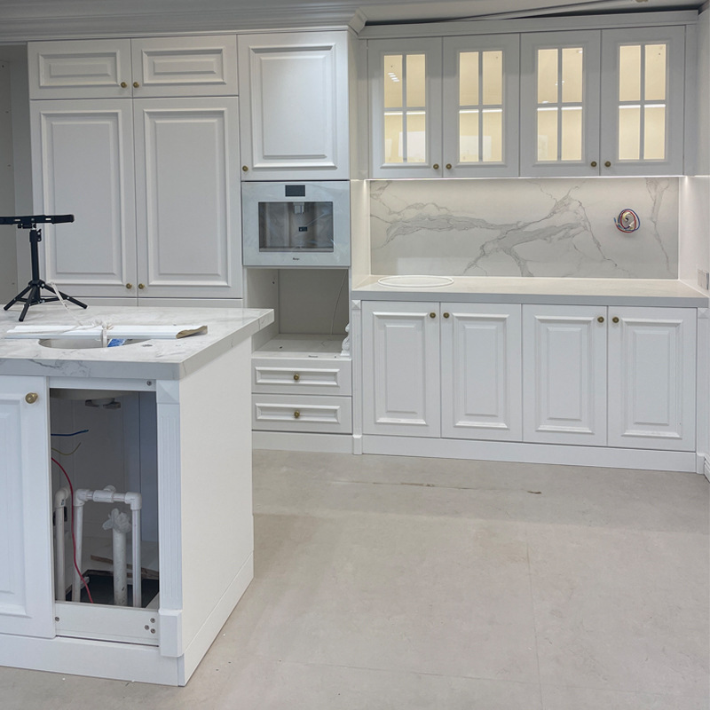 Light method cloakroom solid wood wall panel kitchen cabinet custom wardrobe whole cabinet custom whole house custom factory