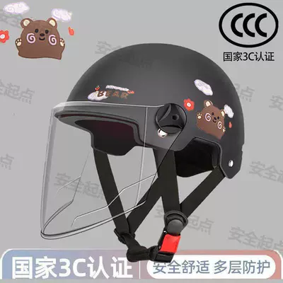 Motosiklet kaskı (dəbilqə) – safety helmet for autumn and winter - thickened-versioncherry-bear-mysterious-black-long-lens-cute-3c-certified-helmet