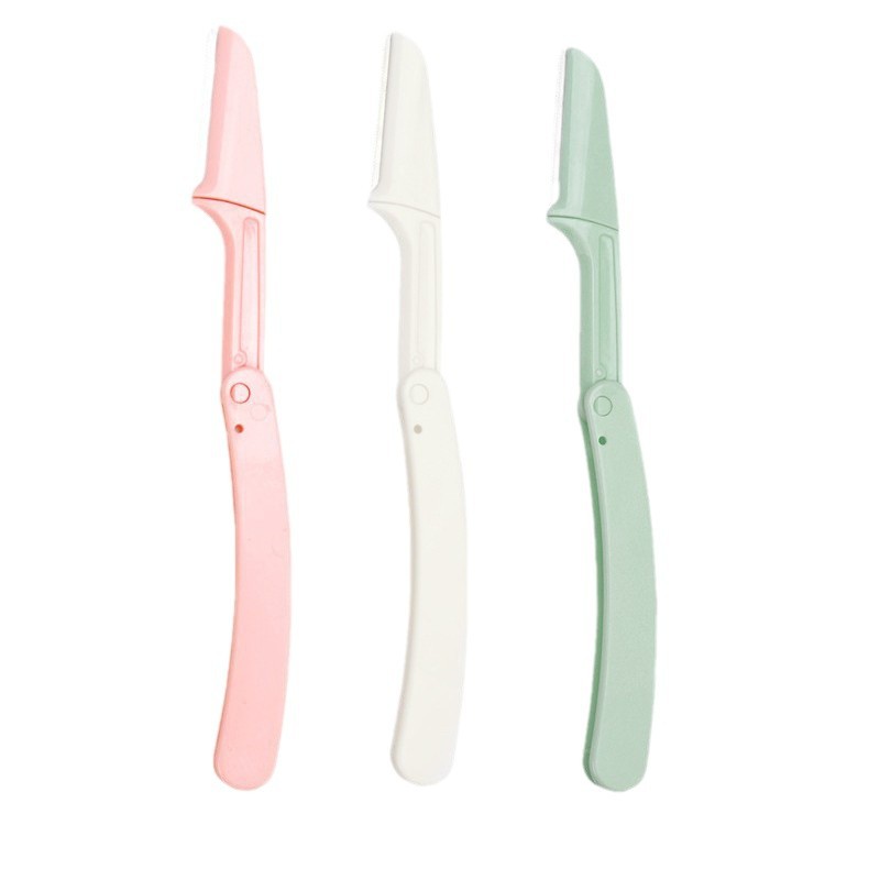 Kit de afeitador de cejas, afeitador de cejas plegable con malla protectora, afeitador de cejas seguro para novatos, afeitador de cejas anti-racalamiento