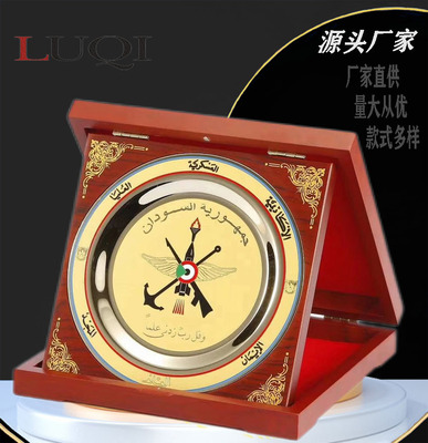 Manufactor Supplying Meeting Commend Gold-plated Commemorative plate suit Pure copper printing Metal plate to work in an office Showcase Decoration