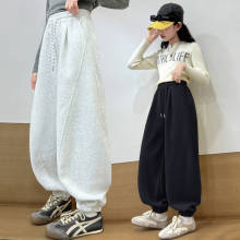 跨境女童春季裤子春秋装2025新款洋气运动直筒裤女孩儿童休闲卫裤