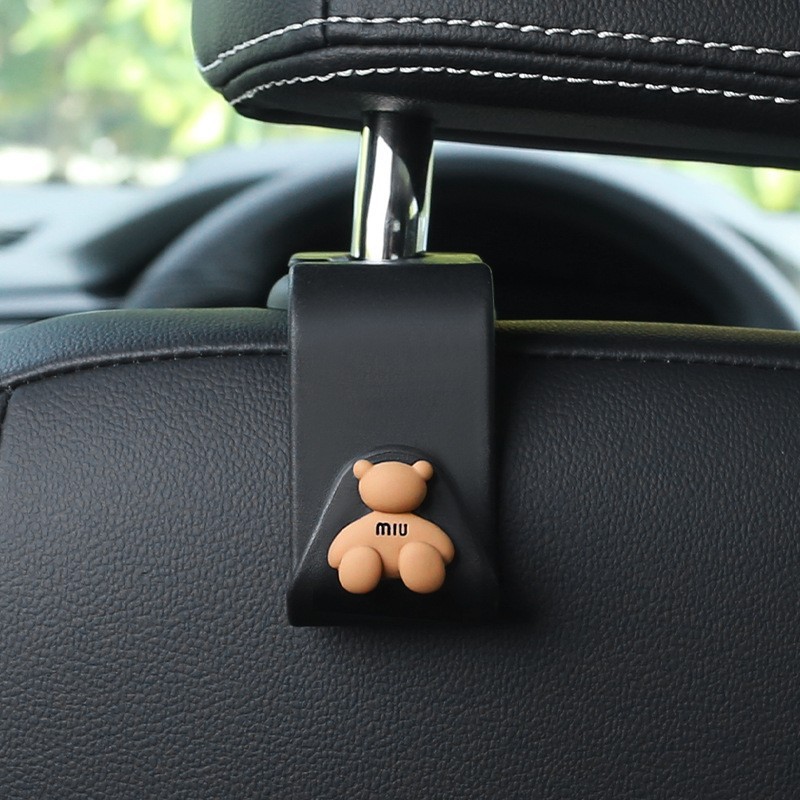 Gargancho de automóvil asiento interior de automóvil trasero multifuncional objeto invisible pequeño gancho de dibujos animados almacenamiento de automóviles artículos de decoración interior