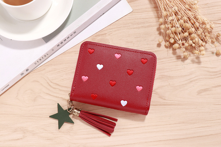 Sewing Thread Design Classic Style Style Square Shape Women's Solid Color Pu Leather Zipper Wallets