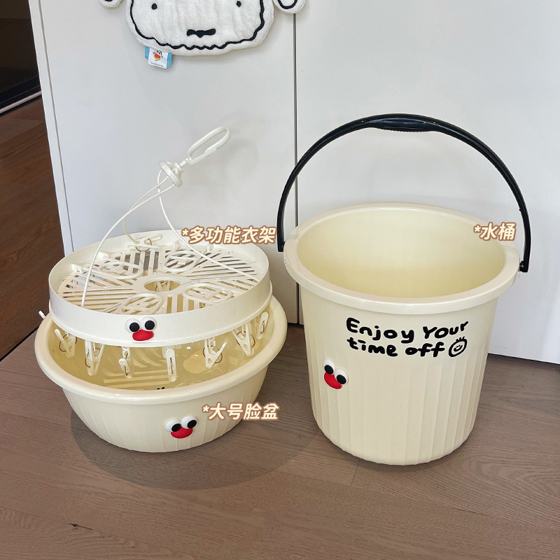 Juegos de lavado de viento crema dormitorio de estudiantes taza de dientes caja de jabón cubo lavabo artículos de primer año conjunto de seis piezas para estudiantes universitarios image 31